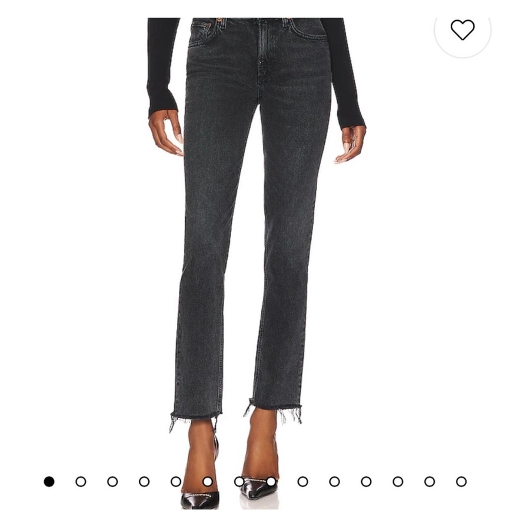 Agolde Riley High-rise, straight-leg, black, size 25
